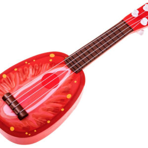 Vaikiška vaisių gitara 37 cm IN0033 – Braškės formos ukulelė - Image 2