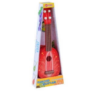 Vaikiška vaisių gitara 37 cm IN0033 – Braškės formos ukulelė - Image 7