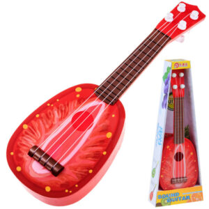 Vaikiška vaisių gitara 37 cm IN0033 – Braškės formos ukulelė