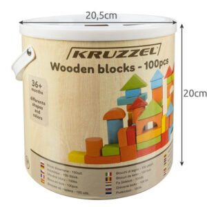 Medinės kaladėlės - 100 vnt. Kruzzel 22666 - Image 3