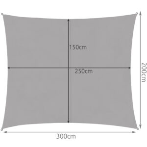 Saulės skėčio burė 3x2m - pilka Gardlov 23162 - Image 4