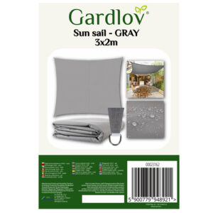 Saulės skėčio burė 3x2m - pilka Gardlov 23162 - Image 2
