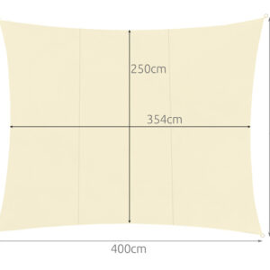 Saulės stogelis su bure 4x3m - smėlio spalvos Gardlov 23144 - Image 4