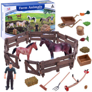 ANIMALS SERIES ŪKIS Didelis ūkio gyvūnų rinkinys Figūrėlės ARKLIAI ZA2991