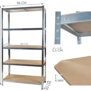 Sandėlio lentyna 180x90x40 Malatec 23768 - Image 3