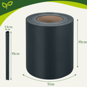 Tvoros juosta 19cmx35m 630g/m2 antracitas 23703 - Image 3