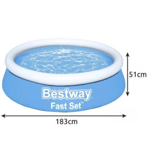 Pripučiamas baseinas Bestway Fast Set 57392, 183 x 51 cm - Image 3