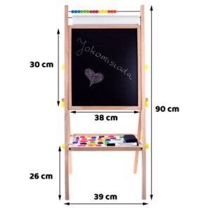 Medinė lenta 3in1 molbertas, kreida, flomasteriai TA0096 - Image 3