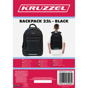 22L kuprinė - juoda Kruzzel 24524 - Image 2