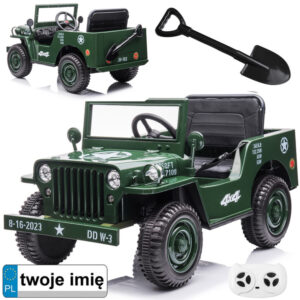 Automobilis maitinamas Military Willys akumuliatoriumi + PA0263 nuotolinio valdymo pulteliu - Image 1