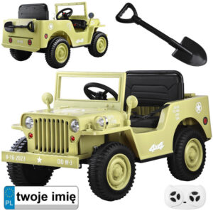 Automobilis maitinamas Military Willys akumuliatoriumi + PA0263 nuotolinio valdymo pulteliu