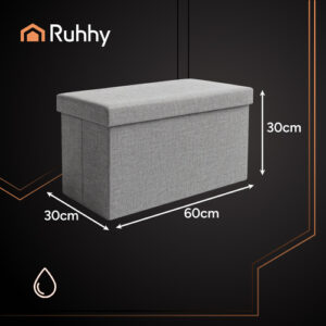 Pilkas audinio pufas 60x30x30 cm Ruhhy 25996 - Image 3
