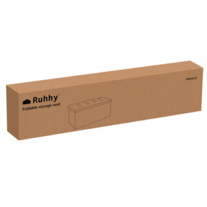 Pilkas audinio pufas 76x38x38cm Ruhhy 26131 - Image 3