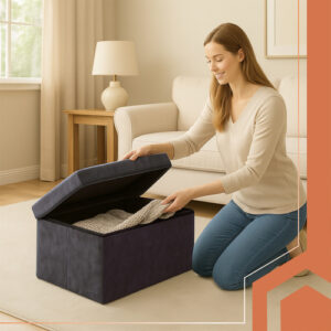 Pilkas aksominis pufas 76x38x38cm Ruhhy 26130 - Image 6