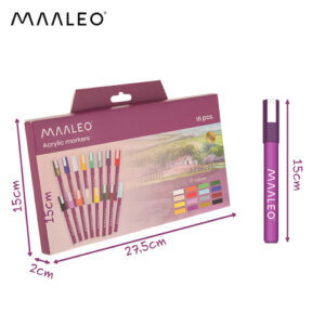 Akriliniai žymekliai - 16 vnt. rinkinys Maaleo 27051 - Image 3