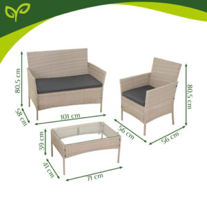 Smėlio spalvos rotango sodo baldai Gardlov 26909 - Image 3