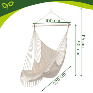 Sūpynės - pakabinamos kėdės 210 cm smėlio spalvos Gardlov - Image 2