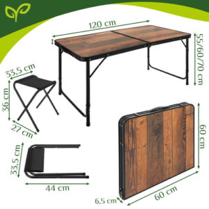 Gardlov sulankstomas sodo stalas + 4 kėdės - Image 3
