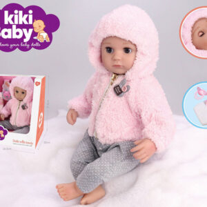 Lėlė kūdikis 43 cm guminė minkštu pilvuku ZA4283 - Image 5