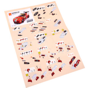 Techniniai kaladėlių rinkiniai Sportinis automobilis RAUDONAS 164 detalės + lipdukai ZA4289 - Image 5