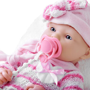 Rinkinys „Pink BOBAS“ lėlės čiulptukas su grandinėle + antklodė ZA4353 - Image 2
