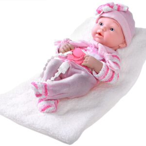 Rinkinys „Pink BOBAS“ lėlės čiulptukas su grandinėle + antklodė ZA4353 - Image 3