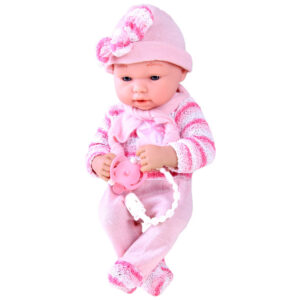 Rinkinys „Pink BOBAS“ lėlės čiulptukas su grandinėle + antklodė ZA4353 - Image 4