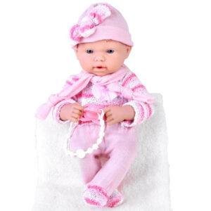 Rinkinys „Pink BOBAS“ lėlės čiulptukas su grandinėle + antklodė ZA4353 - Image 6