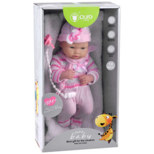 Rinkinys „Pink BOBAS“ lėlės čiulptukas su grandinėle + antklodė ZA4353 - Image 7