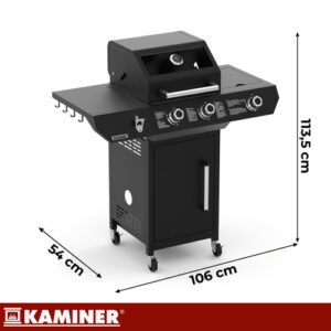 Dujinis grilis 2+1 10kW Varen Black 3.0 Kaminer - Image 2