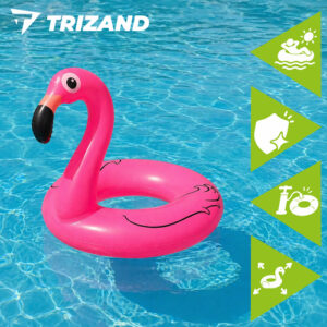 Pripučiamas flamingo žiedas, 102 cm, didelis Trizand maudymosi žiedas baseinui ir paplūdimiui - Image 3