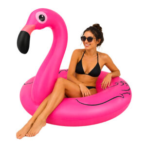 Pripučiamas flamingo žiedas, 102 cm, didelis Trizand maudymosi žiedas baseinui ir paplūdimiui