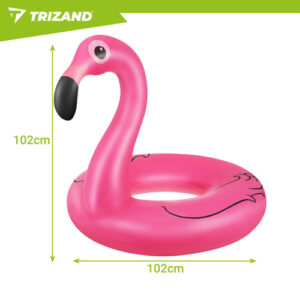 Pripučiamas flamingo žiedas, 102 cm, didelis Trizand maudymosi žiedas baseinui ir paplūdimiui - Image 2