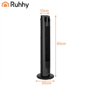 90 cm juodas koloninis ventiliatorius + Ruhhy nuotolinio valdymo pultas - Image 2