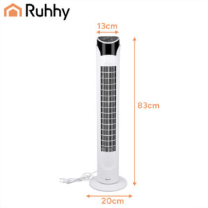 90 cm baltas koloninis ventiliatorius + Ruhhy nuotolinio valdymo pultas - Image 2
