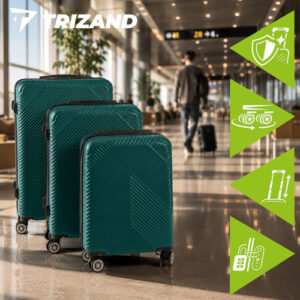 3 viename lagaminų rinkinys – žalias Trizand 27672 - Image 3