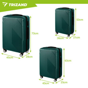 3 viename lagaminų rinkinys – žalias Trizand 27672 - Image 2