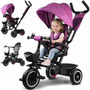 „Tiny Bike“ 3in1 rožinis triratukas su stogeliu SP0650