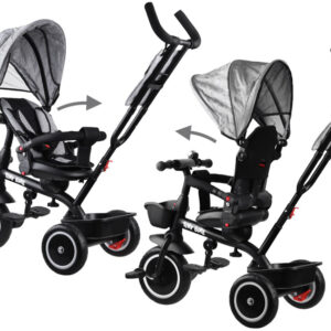 Vaikiškas triratis dviratis Tiny Bike 3in1 su stogeliu, pasukamas SP0650 - Image 3