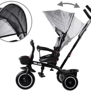 Vaikiškas triratis dviratis Tiny Bike 3in1 su stogeliu, pasukamas SP0650 - Image 6
