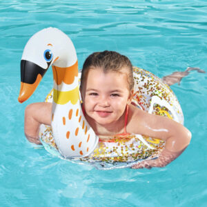 Bestway pripučiamas vaikiškas plaukimo ratas GLITTER SWAN 61cm 36306 - Image 5