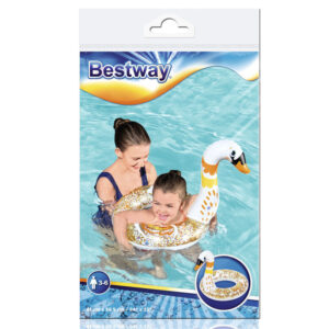Bestway pripučiamas vaikiškas plaukimo ratas GLITTER SWAN 61cm 36306 - Image 6