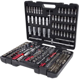195 dalių chromuotų įrankių rinkinys KS TOOLS 1/4", 3/8", 1/2"