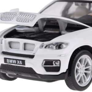Metalinis automobilio BMW X6 modelis, mastelis 1:32, baltas visureigis, su šviesos ir garso efektais ZA4606 - Image 2