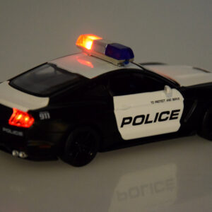 Metalinis policijos automobilis Ford Shelby GT350, mastelis 1:32, šviesos, švyturėliai ZA4610 - Image 7