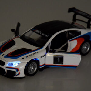 Metalinis sportinis automobilio modelis BMW M6 GT3, mastelis 1:32, su šviesos ir garso efektais ZA4613 - Image 2
