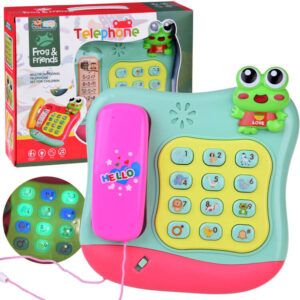 Spalvingas mygtukinis telefonas su melodijomis ir švieselėmis ZA4625