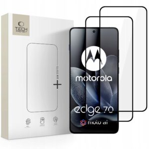 GRŪDINTAS STIKLAS Tech-Protect GLASS FIT+ 2-PACK MOTOROLA EDGE 70 5G BLACK
