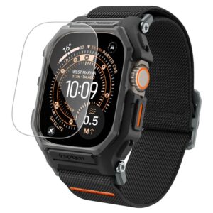 SPIGEN LITE FIT PRO IR GRŪDINTAS STIKLAS APPLE WATCH ULTRA 1 / 2 / 3 (49 MM) MATINĖ JUODA