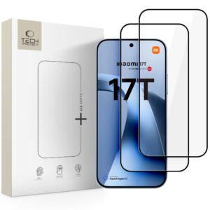 Grūdintas stiklas Tech-Protect Glass Fit+ 2-Pack Xiaomi 17T juodos spalvos